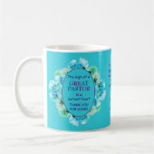 Blue Floral Pastor Appreciation Koffiemok (Links)