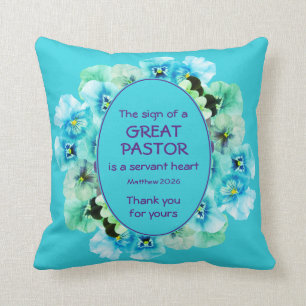 Blue Floral Pastor Appreciation Kussen