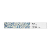 Blue Floral Pattern Antiek Asian Design Adreslabel Wikkel (Individueel)