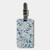 Blue Floral Pattern Antiek Asian Design Bagagelabel (Voorkant verticaal)