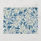 Blue Floral Pattern Antiek Asian Design Briefkaart (Voorkant)