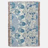 Blue Floral Pattern Antiek Asian Design Deken (Voorkant Verticaal)