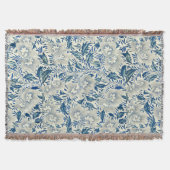 Blue Floral Pattern Antiek Asian Design Deken (Voorkant)