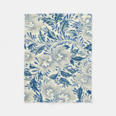 Blue Floral Pattern Antiek Asian Design Fleece Deken (Voorkant)