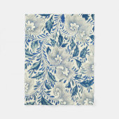 Blue Floral Pattern Antiek Asian Design Fleece Deken (Voorkant)