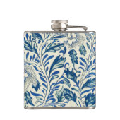 Blue Floral Pattern Antiek Asian Design Heupfles (Achterkant)