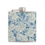 Blue Floral Pattern Antiek Asian Design Heupfles (Voorkant)