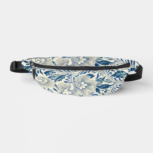 Blue Floral Pattern Antiek Asian Design Heuptasje (Voorkant)