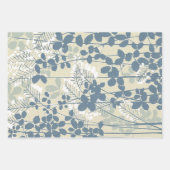Blue Floral Pattern Antiek Asian Design Inpakpapier Vel (Voorkant 3)