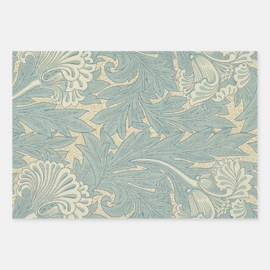 Blue Floral Pattern Antiek Asian Design Inpakpapier Vel (Voorkant 2)