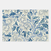 Blue Floral Pattern Antiek Asian Design Inpakpapier Vel (Voorkant)