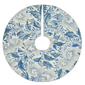 Blue Floral Pattern Antiek Asian Design Kerstboom Rok (Voorkant)