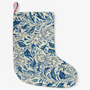 Blue Floral Pattern Antiek Asian Design Kleine Kerstsok