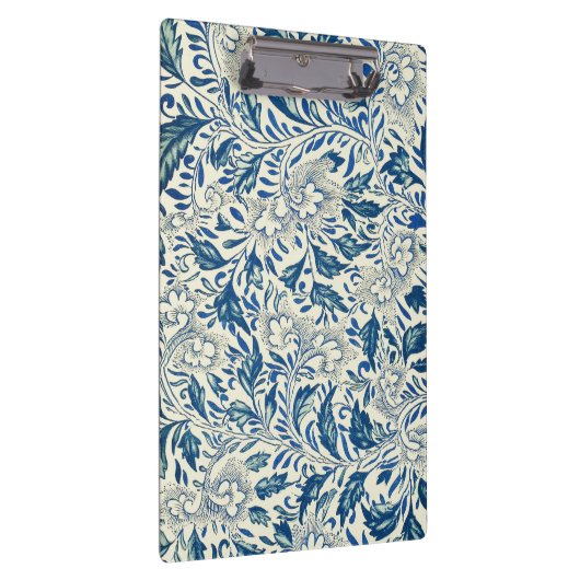 Blue Floral Pattern Antiek Asian Design Klembord (Rechts)