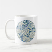 Blue Floral Pattern Antiek Asian Design Koffiemok (Links)