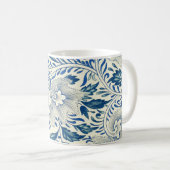 Blue Floral Pattern Antiek Asian Design Koffiemok (Voorkant rechts)