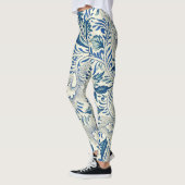 Blue Floral Pattern Antiek Asian Design Leggings (Links)