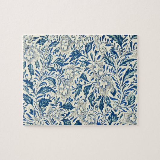 Blue Floral Pattern Antiek Asian Design Legpuzzel (Horizontaal)