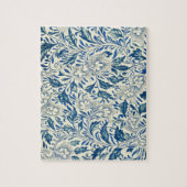 Blue Floral Pattern Antiek Asian Design Legpuzzel (Verticaal)