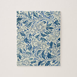 Blue Floral Pattern Antiek Asian Design Legpuzzel