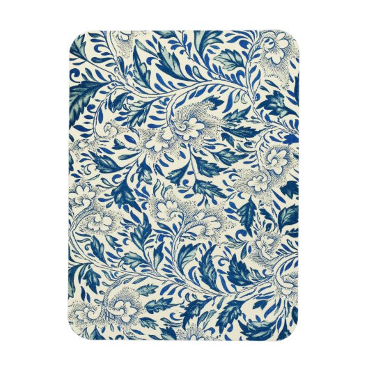 Blue Floral Pattern Antiek Asian Design Magneet (Verticaal)