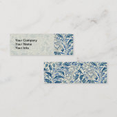 Blue Floral Pattern Antiek Asian Design Mini Visitekaartje (Voorkant / Achterkant)