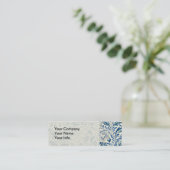 Blue Floral Pattern Antiek Asian Design Mini Visitekaartje (Staand voorkant)