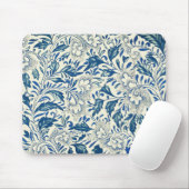 Blue Floral Pattern Antiek Asian Design Muismat (Met muis)