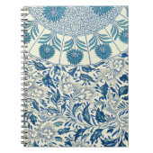 Blue Floral Pattern Antiek Asian Design Notitieboek (Voorkant)