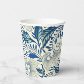 Blue Floral Pattern Antiek Asian Design Papieren Bekers (Rechts)