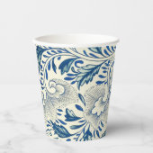 Blue Floral Pattern Antiek Asian Design Papieren Bekers (Voorkant)