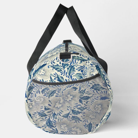 Blue Floral Pattern Antiek Asian Design Plunjezak (Rechts)