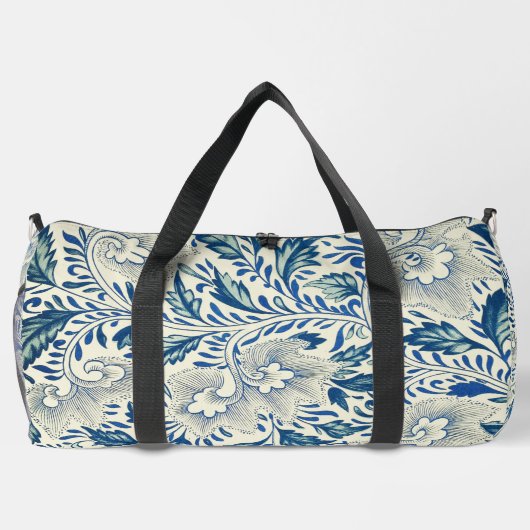 Blue Floral Pattern Antiek Asian Design Plunjezak (Achterkant)