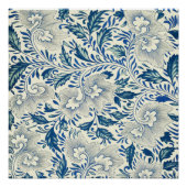 Blue Floral Pattern Antiek Asian Design Poster (Voorkant)