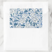 Blue Floral Pattern Antiek Asian Design Rechthoekige Sticker (Tas)