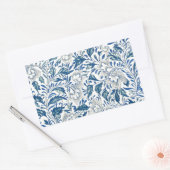 Blue Floral Pattern Antiek Asian Design Rechthoekige Sticker (Envelop)