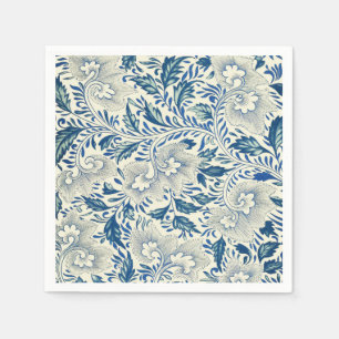 Blue Floral Pattern Antiek Asian Design Servet