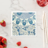 Blue Floral Pattern Antiek Asian Design Servetten (Insitu)