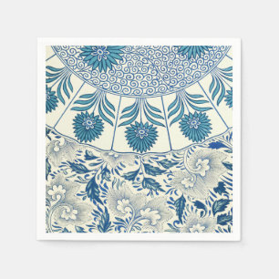 Blue Floral Pattern Antiek Asian Design Servetten