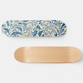 Blue Floral Pattern Antiek Asian Design Skateboard (Horizontaal)