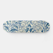 Blue Floral Pattern Antiek Asian Design Skateboard (Horizontaal)