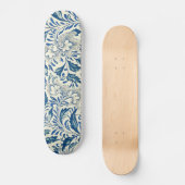 Blue Floral Pattern Antiek Asian Design Skateboard (Voorkant)