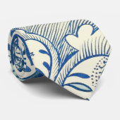 Blue Floral Pattern Antiek Asian Design Stropdas (Opgerold)