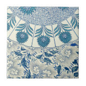 Blue Floral Pattern Antiek Asian Design Tegeltje (Voorkant)