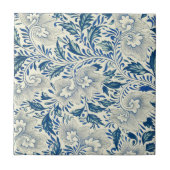 Blue Floral Pattern Antiek Asian Design Tegeltje (Voorkant)