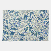 Blue Floral Pattern Antiek Asian Design Theedoek (Horizontaal)