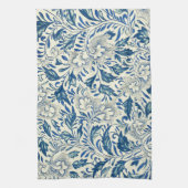 Blue Floral Pattern Antiek Asian Design Theedoek (Verticaal)