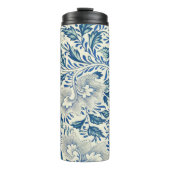 Blue Floral Pattern Antiek Asian Design Thermosbeker (Voorkant)