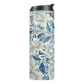 Blue Floral Pattern Antiek Asian Design Thermosbeker (Gedraaid links)