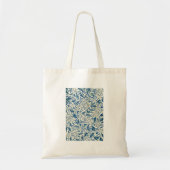 Blue Floral Pattern Antiek Asian Design Tote Bag (Voorkant)